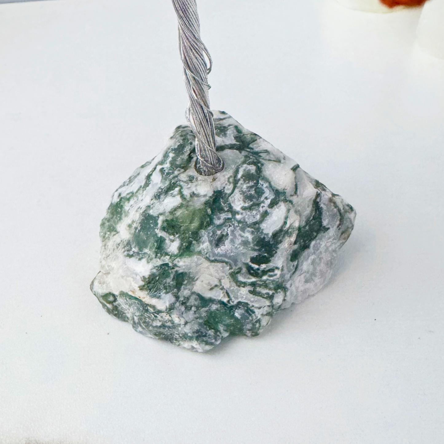 8" Rudraksha Gemstone Tree with Tree Agate Base