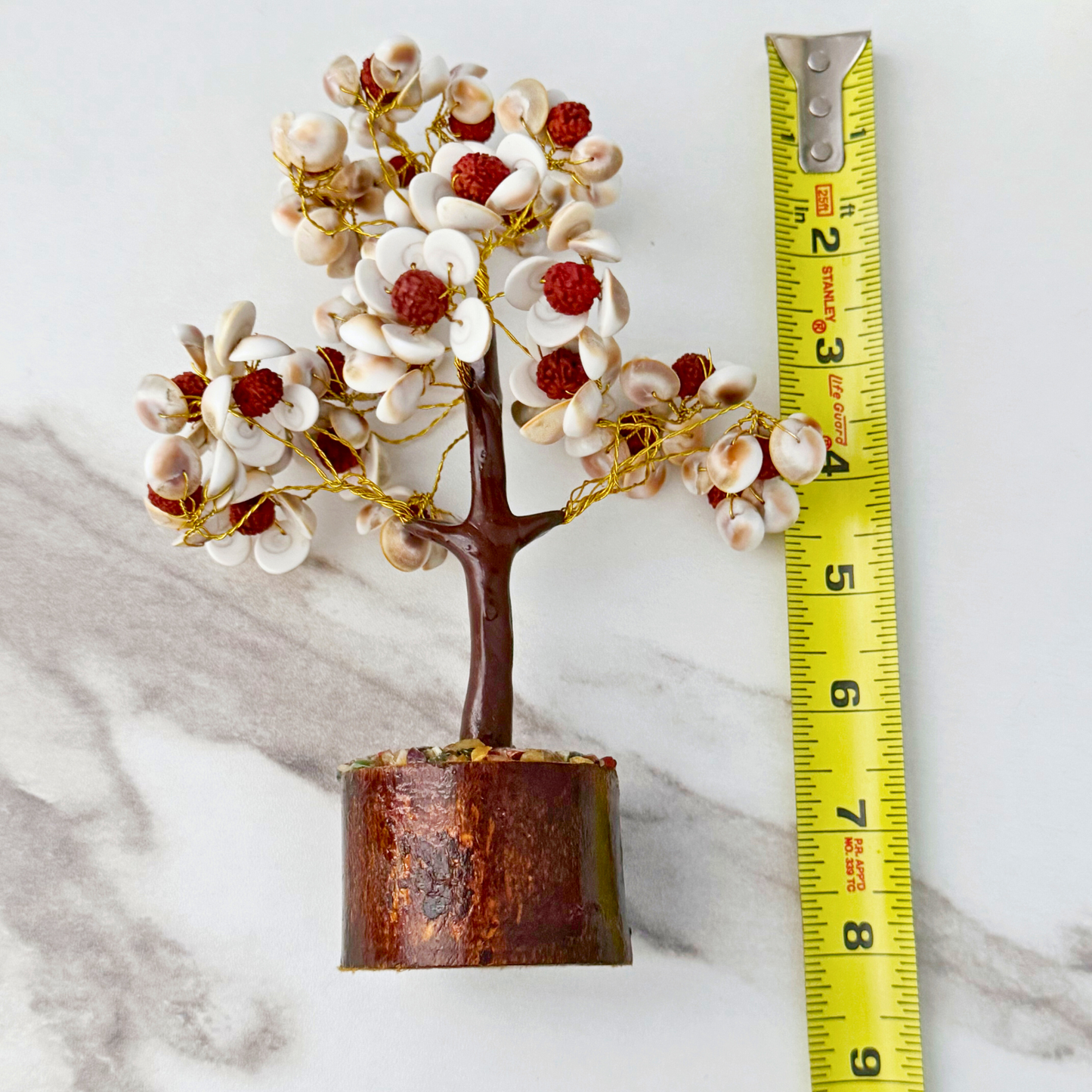 8" Shell & Rudraksha Gemstone Tree