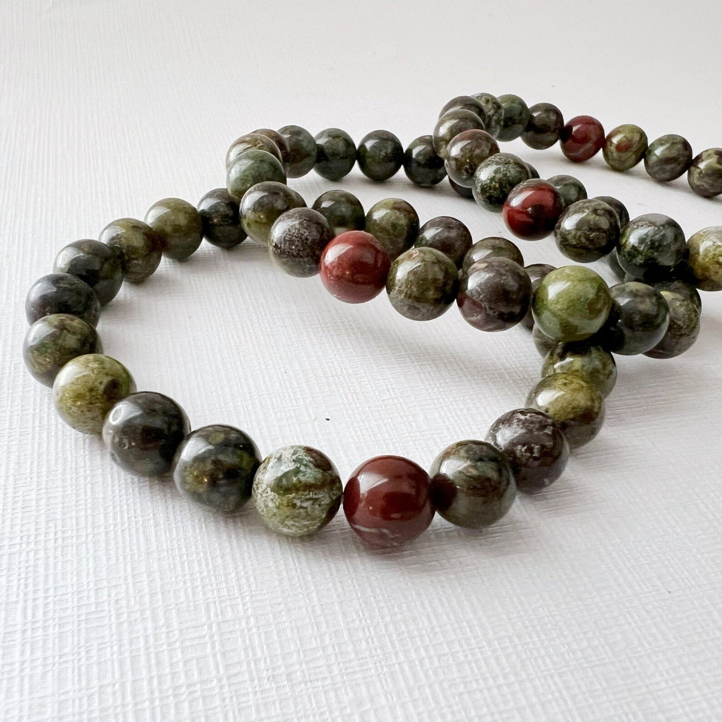 8mm Dragon Blood Jasper Beaded Bracelet