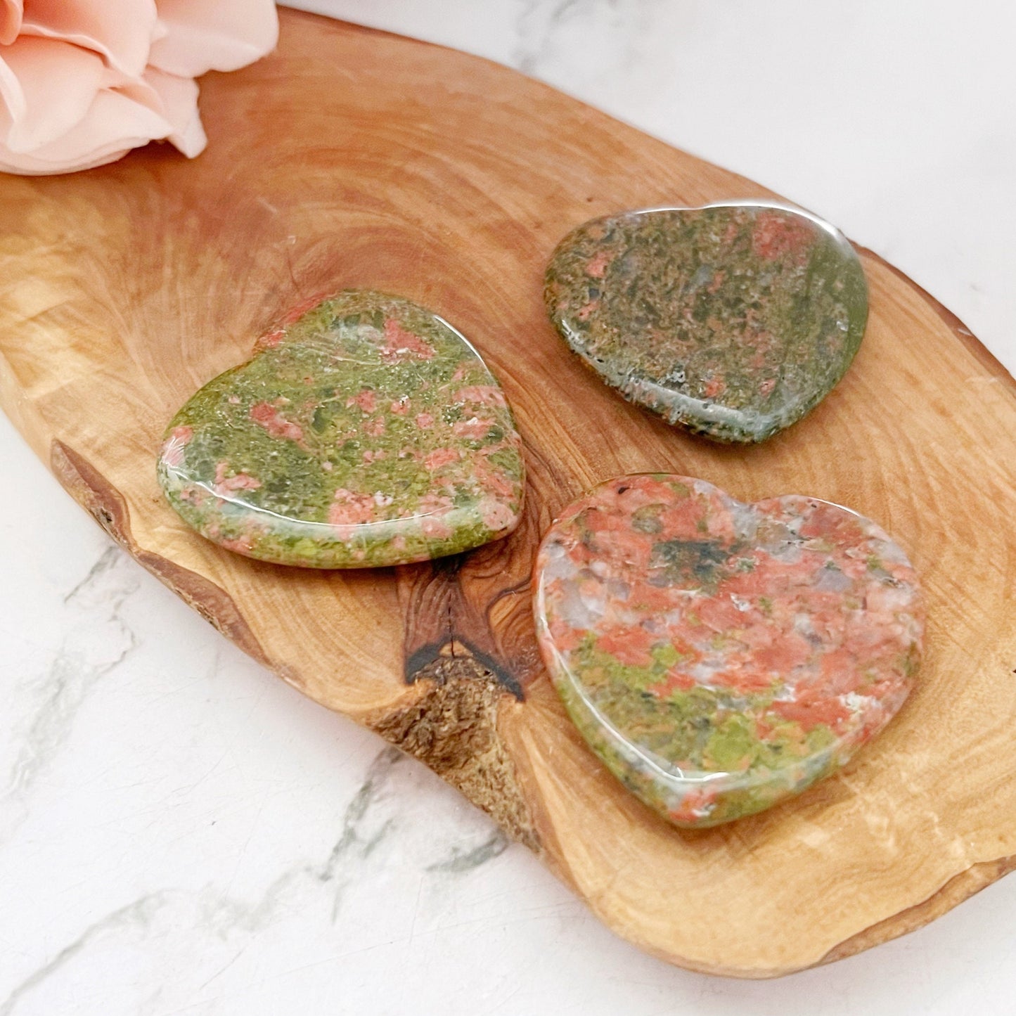 Unakite Heart Shaped Worry Stone