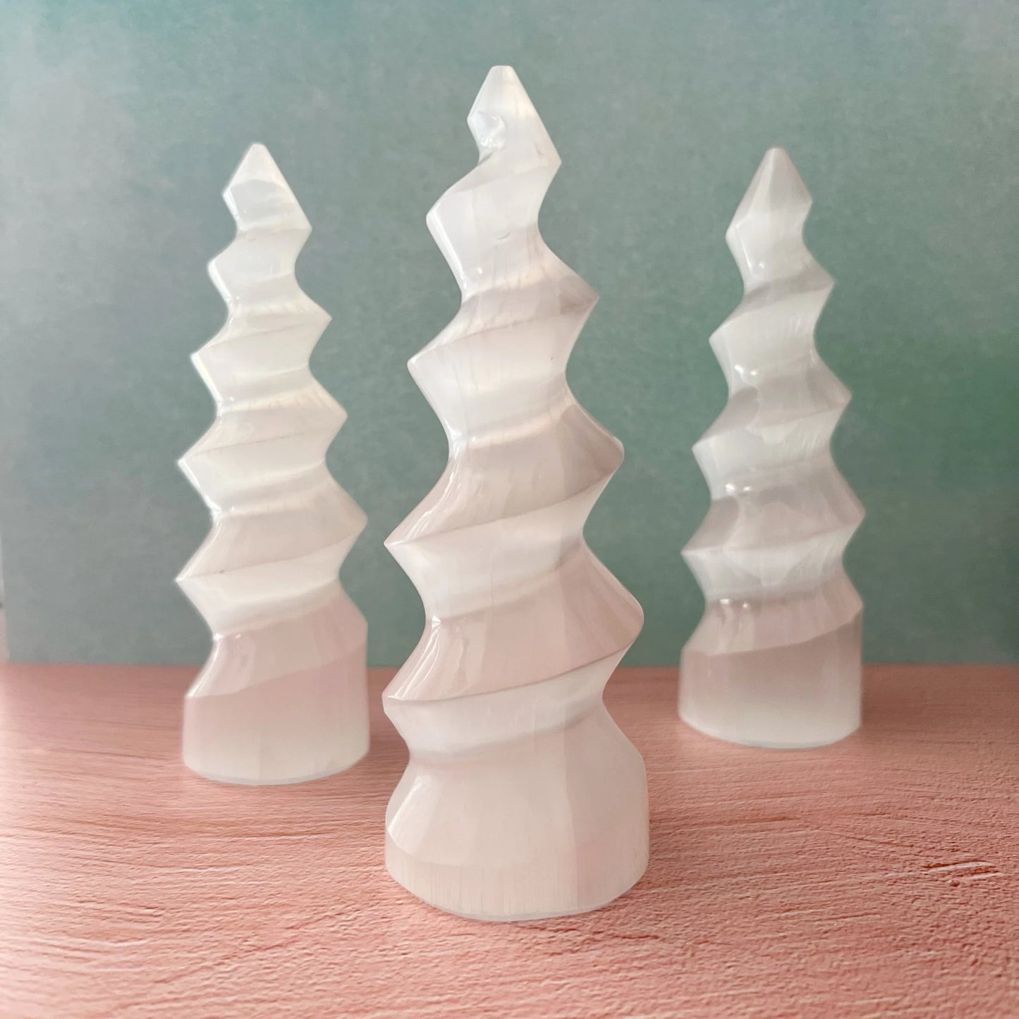 6-7" Selenite Twist Crystal Tower