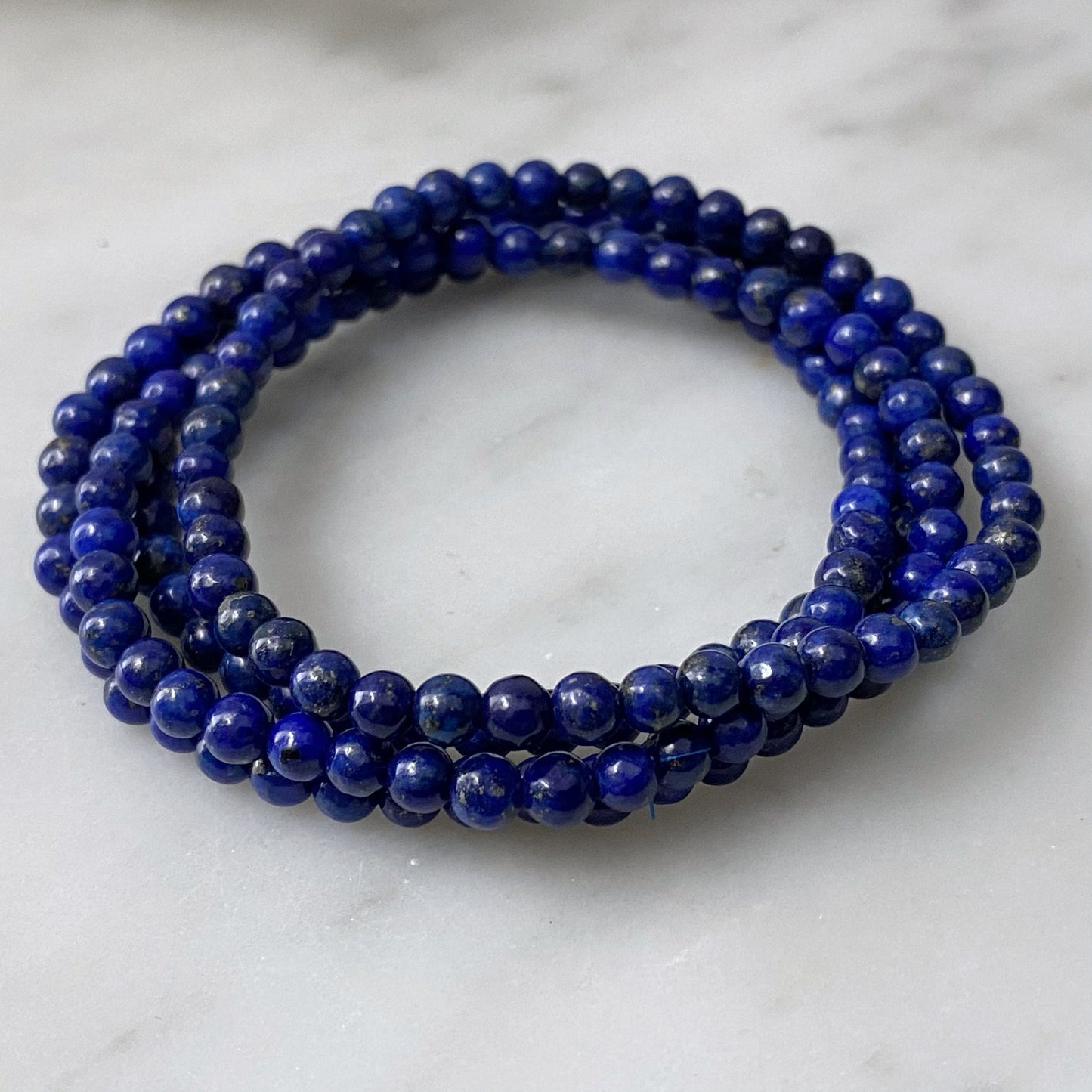 4mm Lapis Lazuli Beaded Bracelet