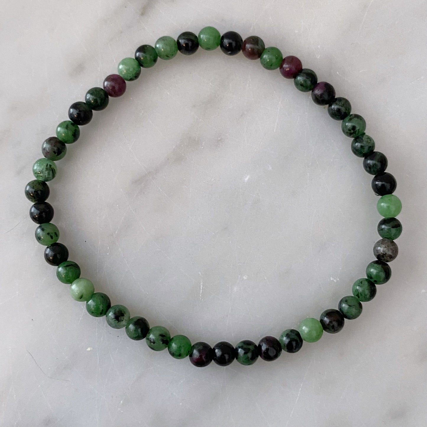4mm Ruby Zoisite Beaded Bracelet