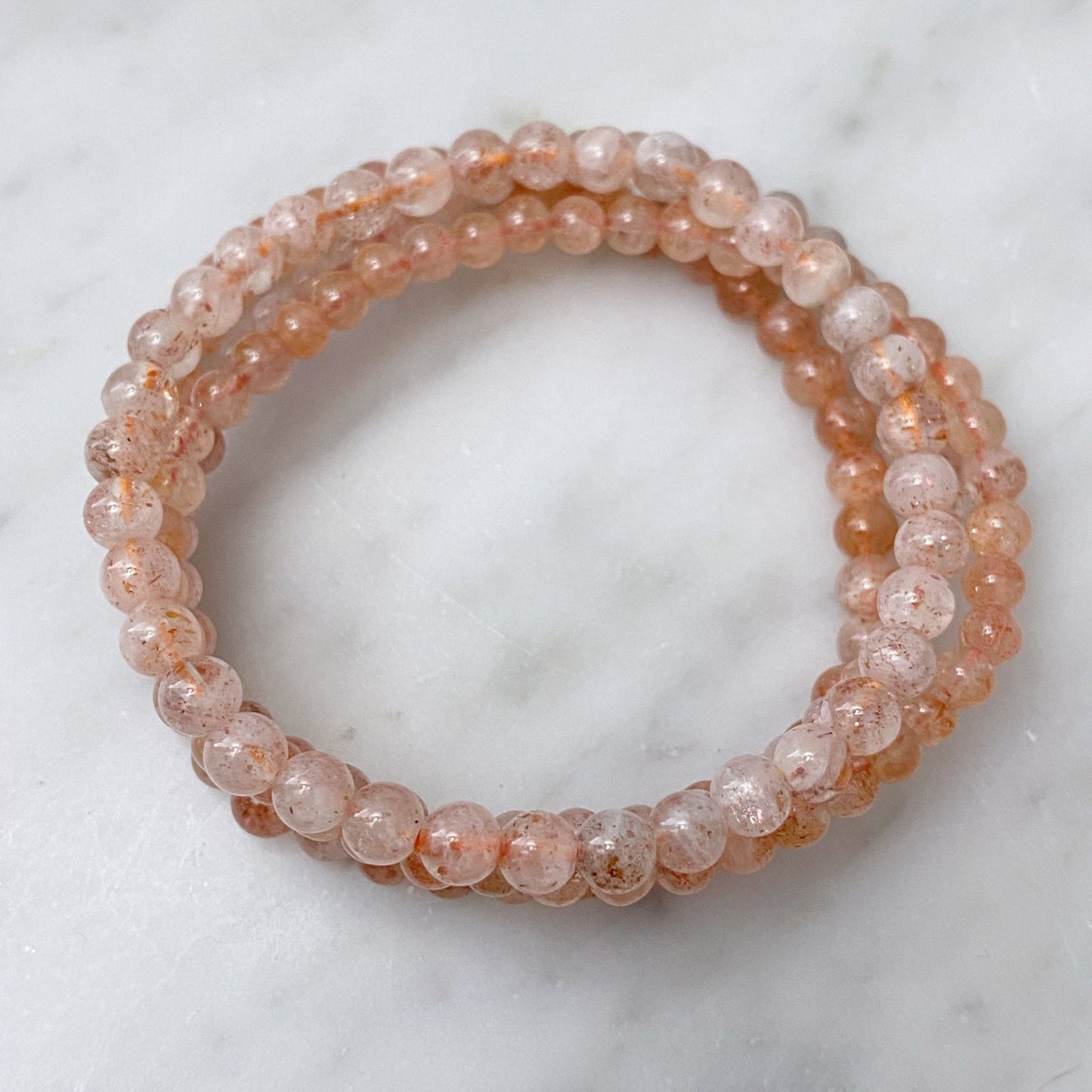4mm Sunstone Beaded Bracelet