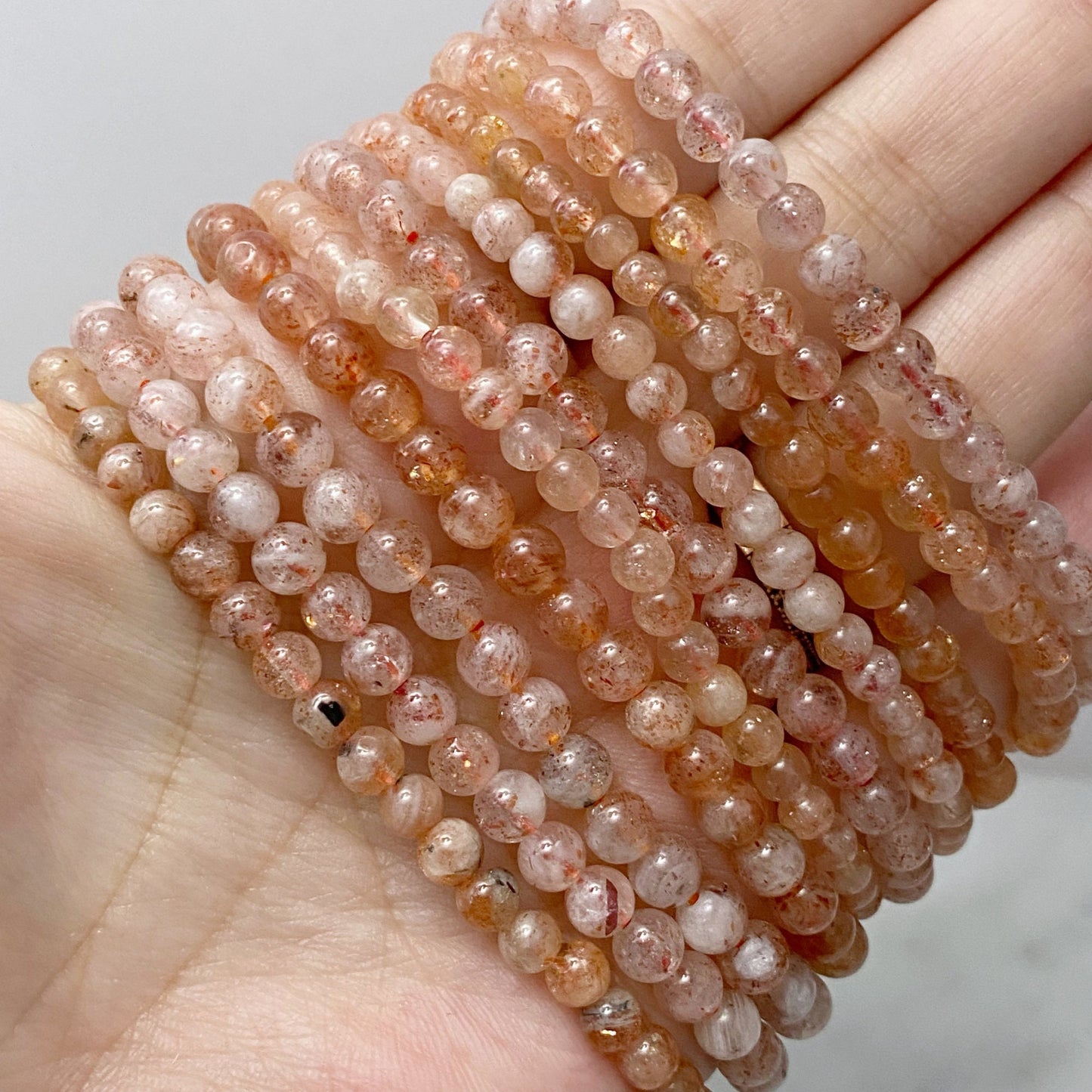 4mm Sunstone Beaded Bracelet