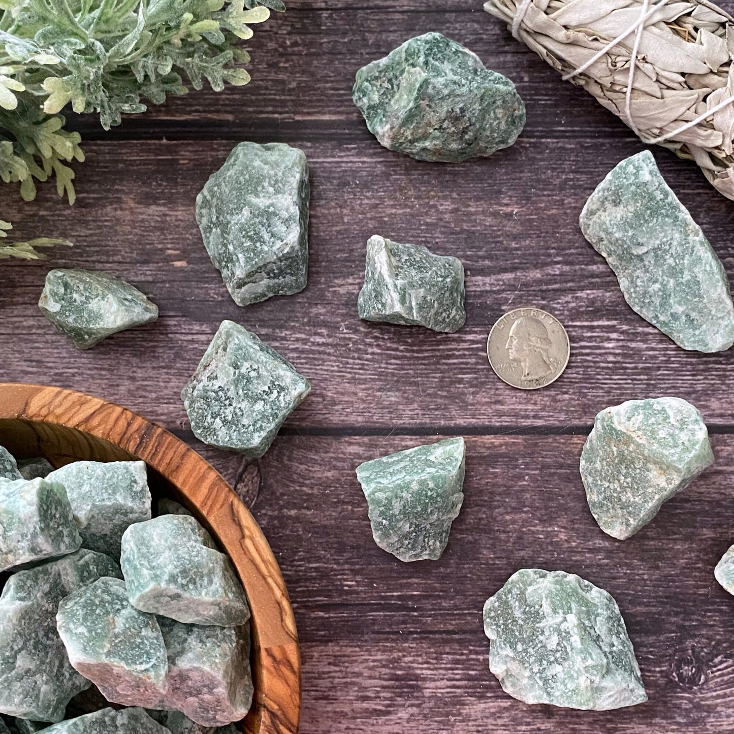 Raw Green Aventurine Stones