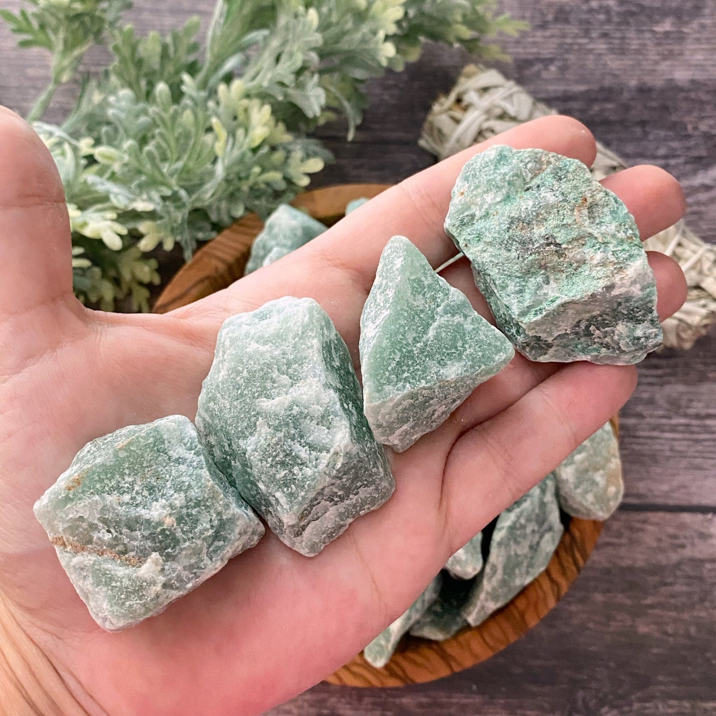 Raw Green Aventurine Stones