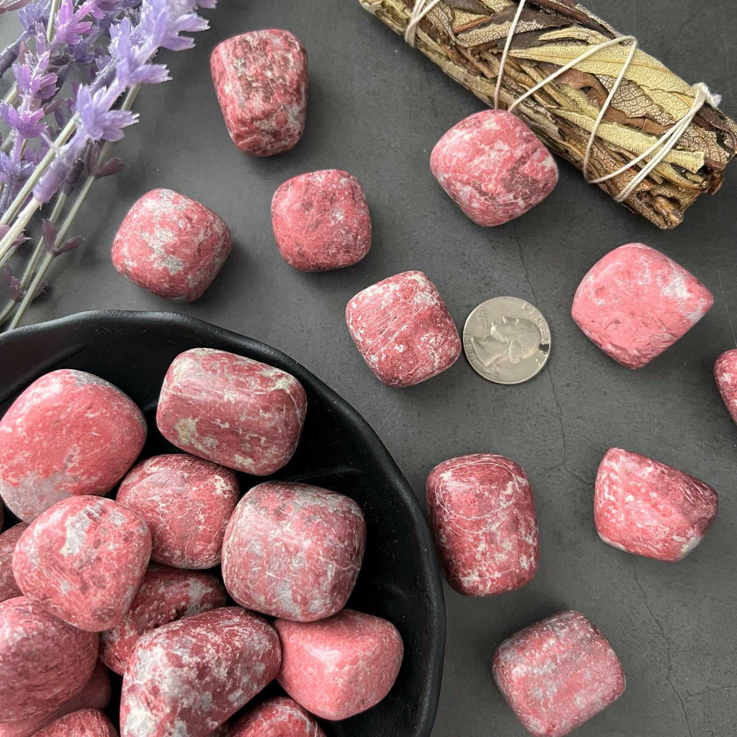Thulite Tumbled Stones