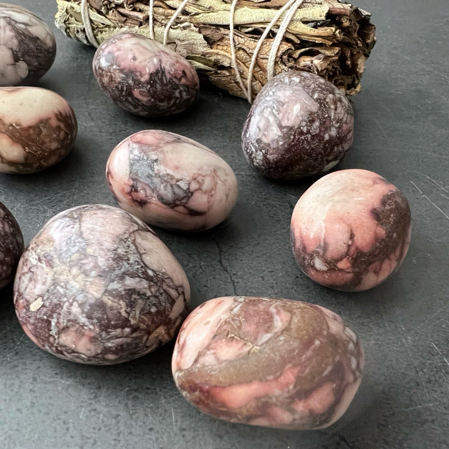 Pink Porcelain Jasper Tumbled Stones