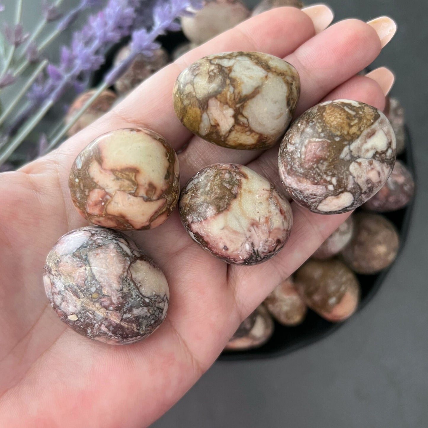 Pink Porcelain Jasper Tumbled Stones