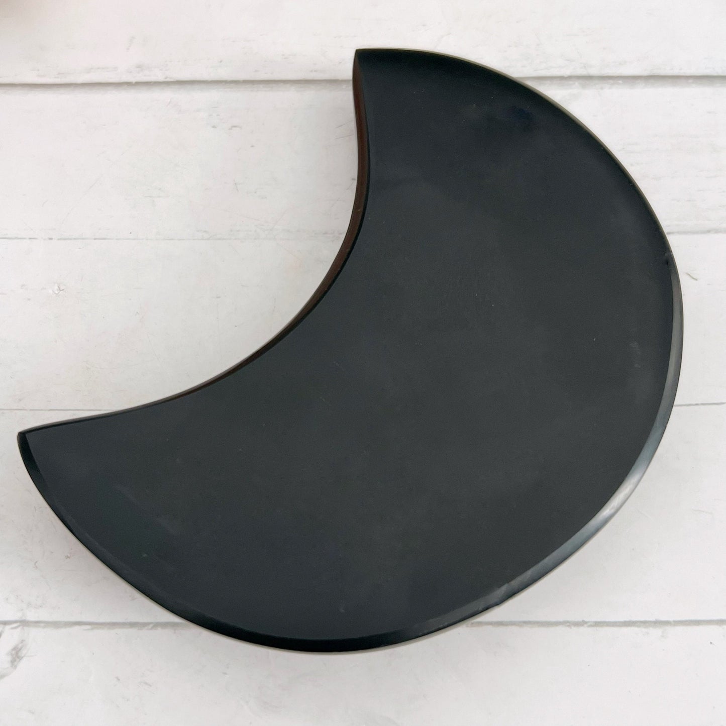 4" Obsidian Crescent Moon