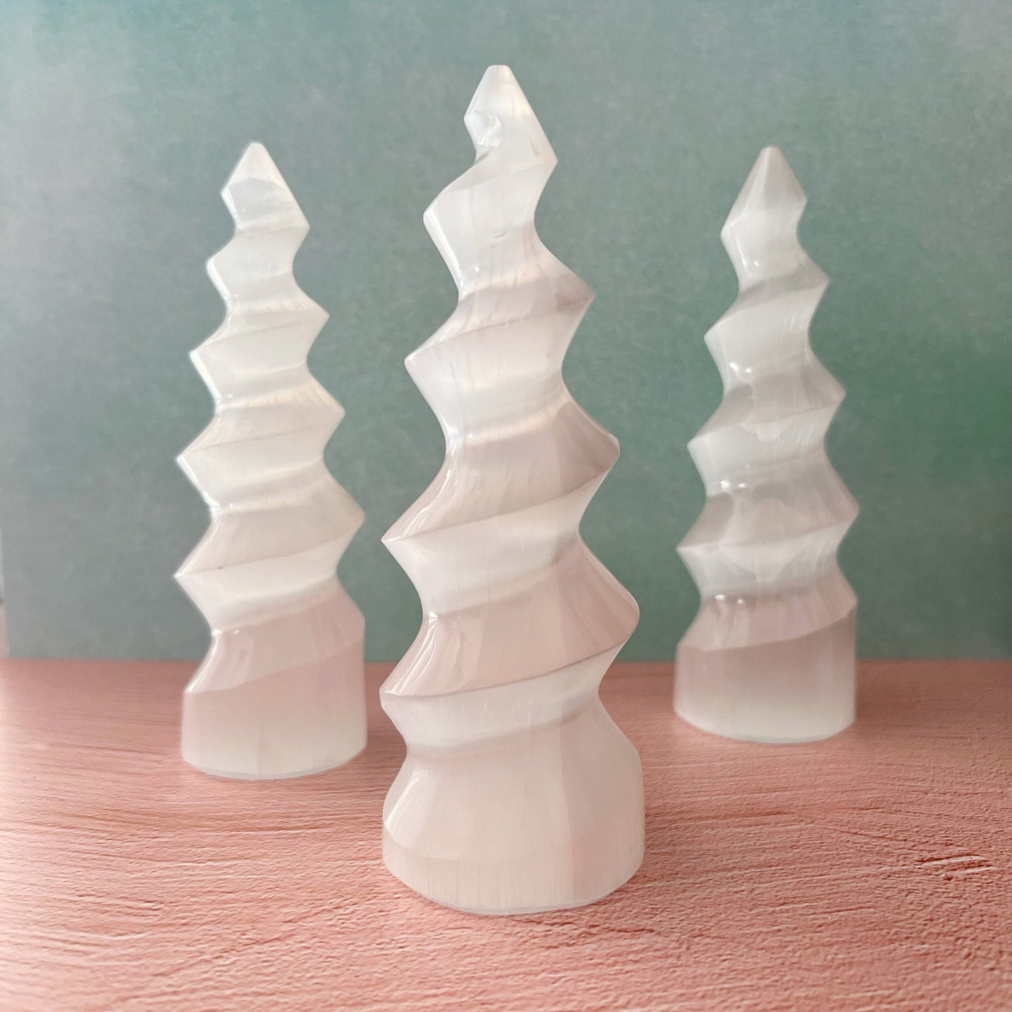 5-6" Selenite Crystal Twist Tower Skyscraper