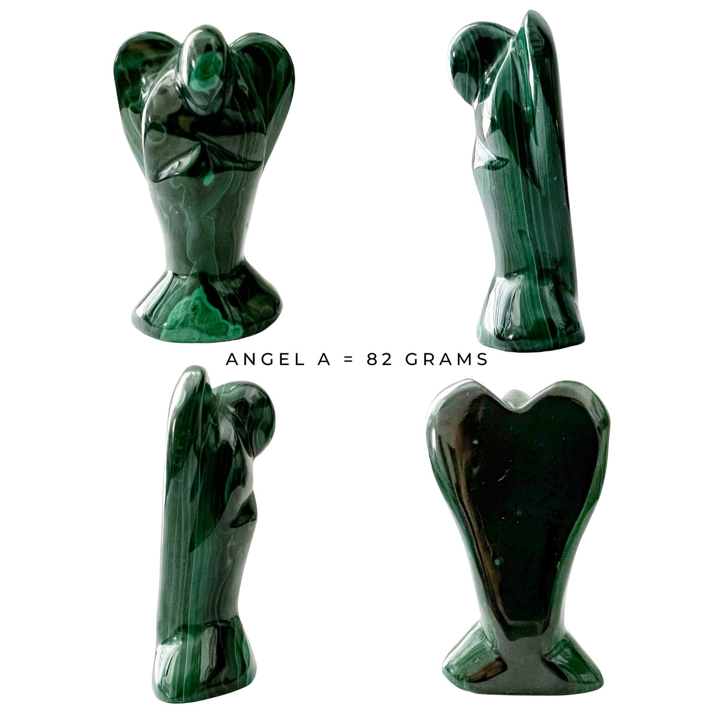 2" Genuine Malachite Angel
