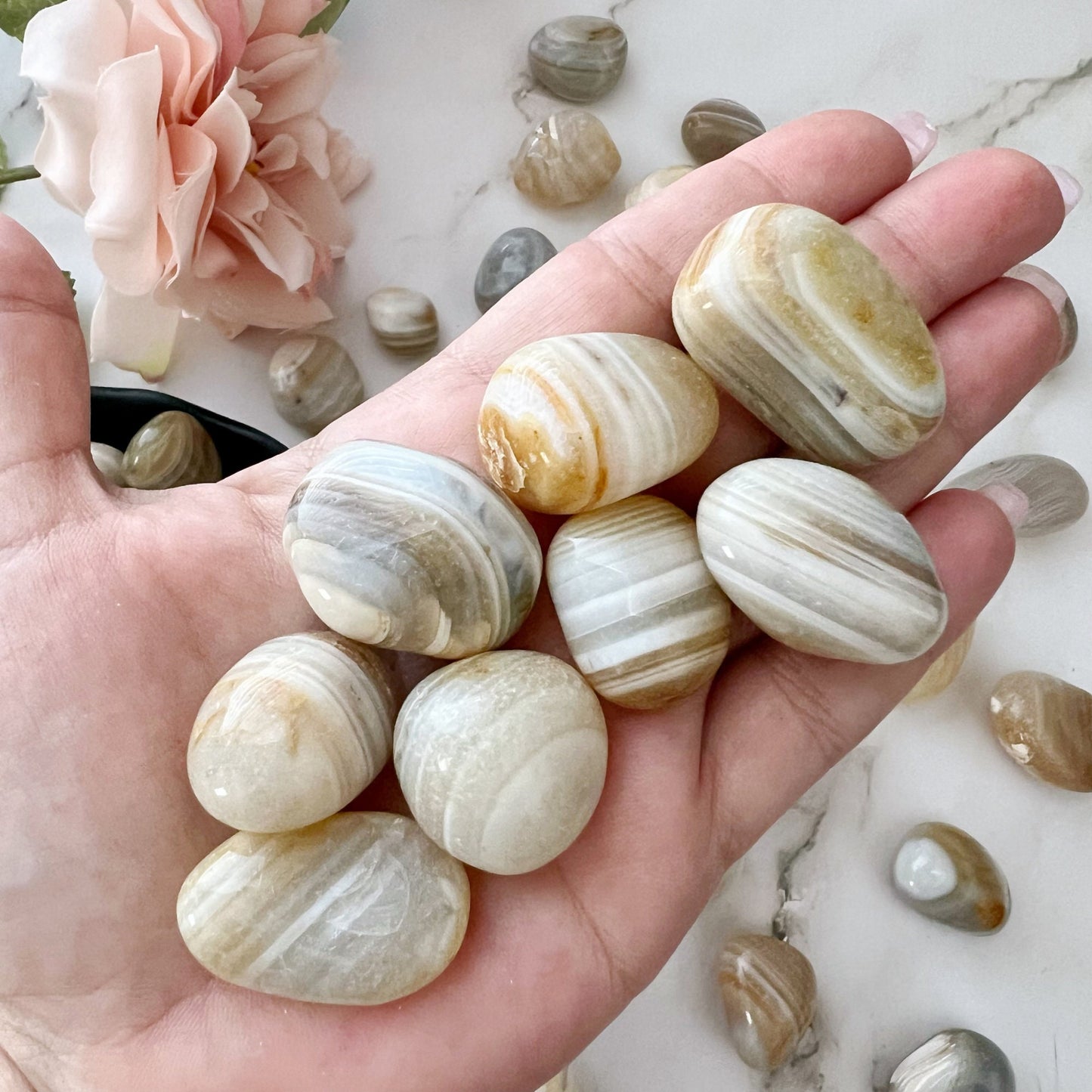 Banded Agate Tumbled Stones