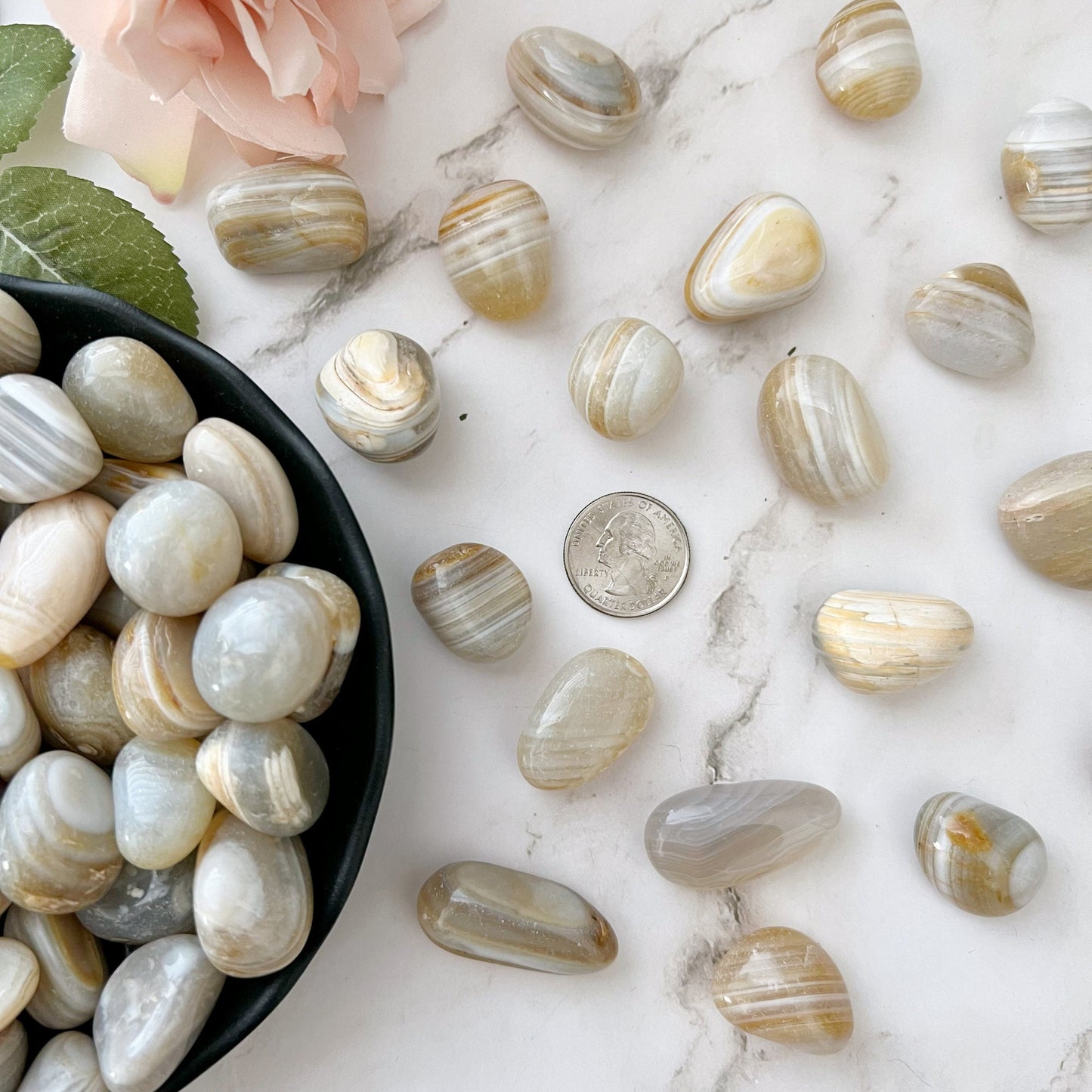 Banded Agate Tumbled Stones