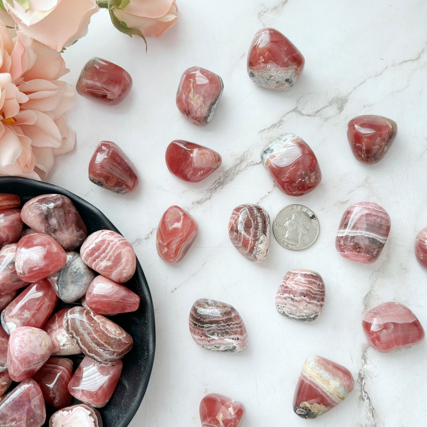 Grade EX Rhodochrosite Tumbled Stones