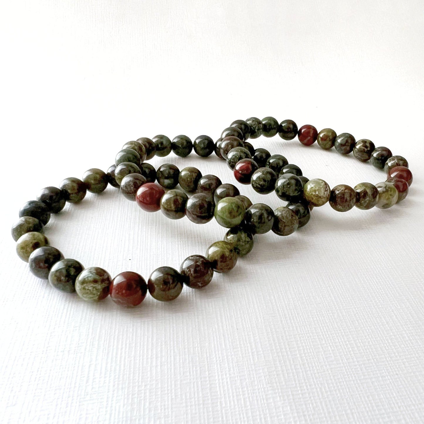 8mm Dragon Blood Jasper Beaded Bracelet