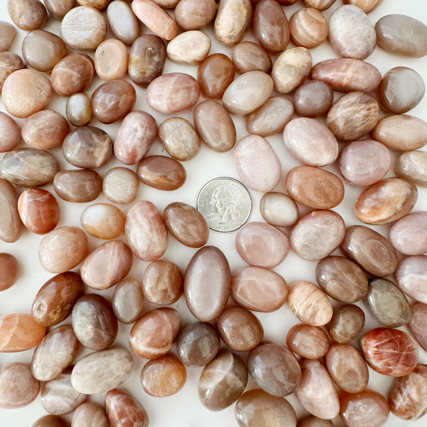 Peach Moonstone Tumbled Stones
