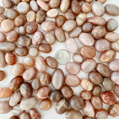 Peach Moonstone Tumbled Stones