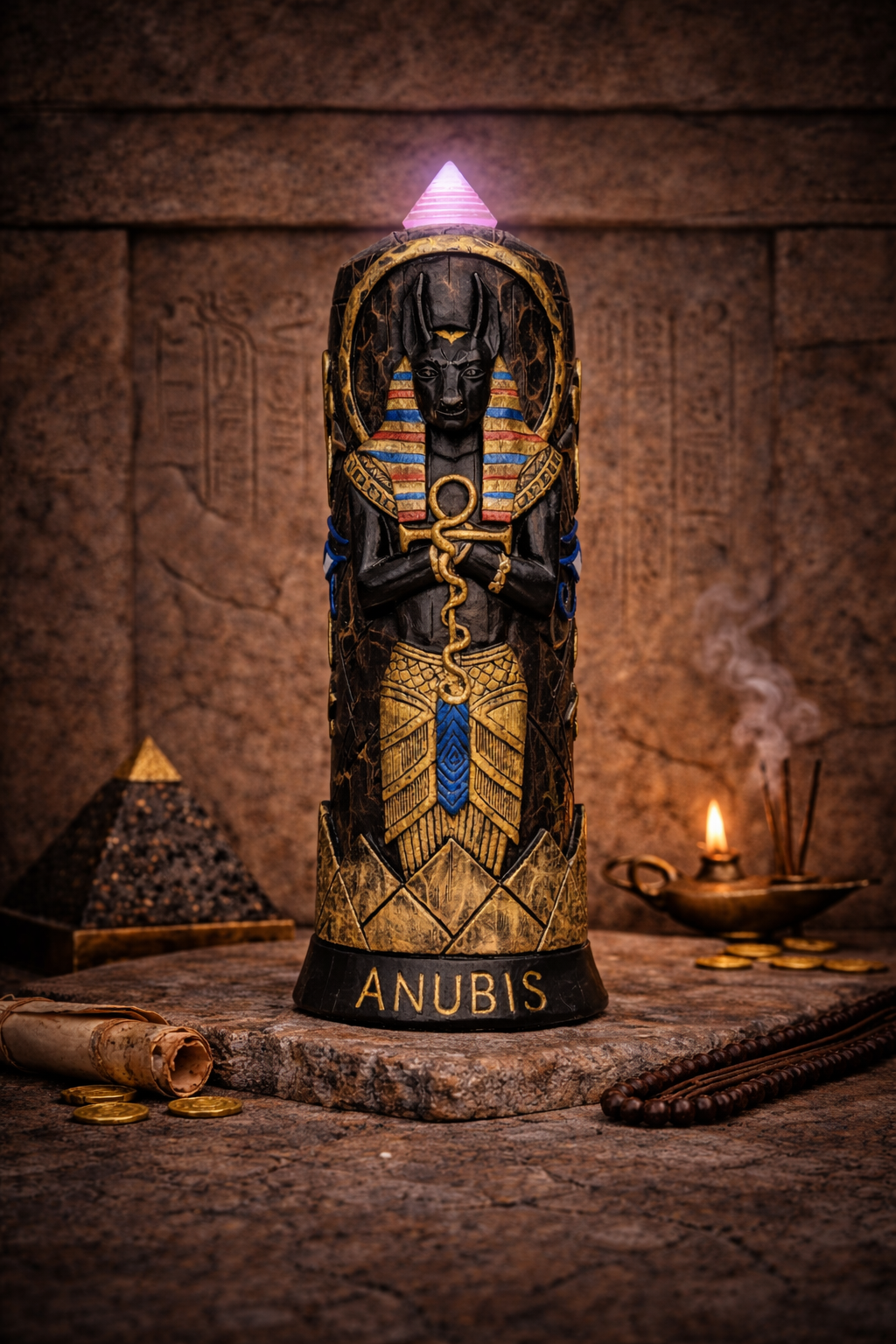 10" Polyresin Anubis LED Statue