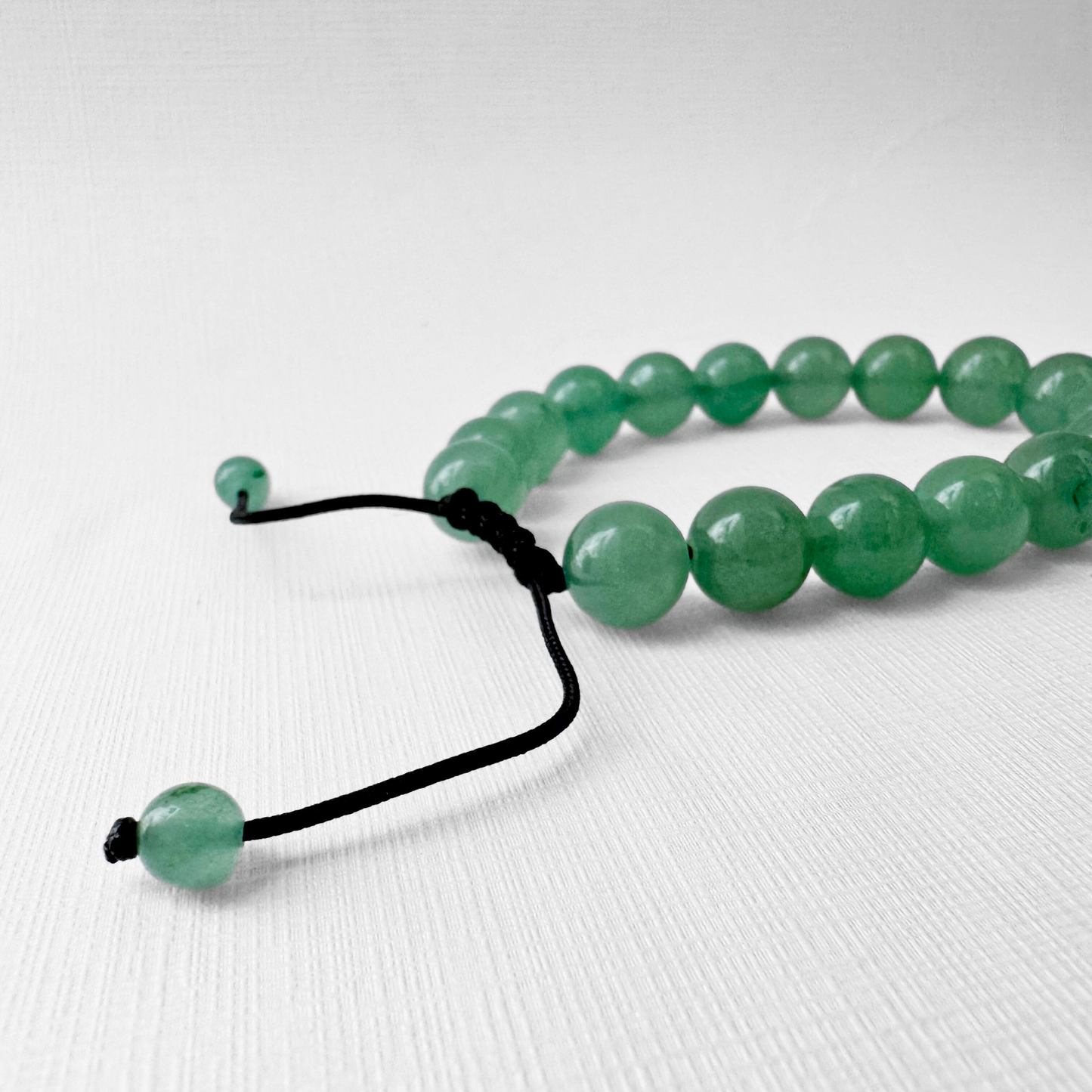 10mm Adjustable Green Aventurine Beaded Bracelet