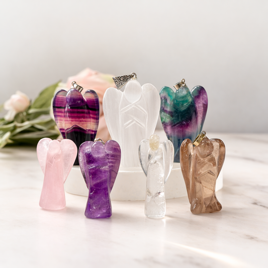 Crystal Angel Pendant Necklace