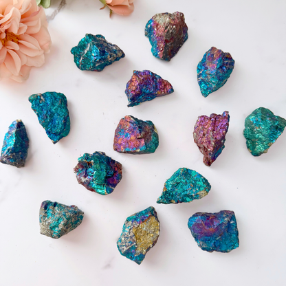 Raw Chalcopyrite Peacock Ore Stones