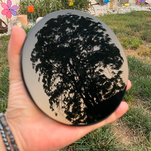 5" Black Obsidian Scrying Mirror