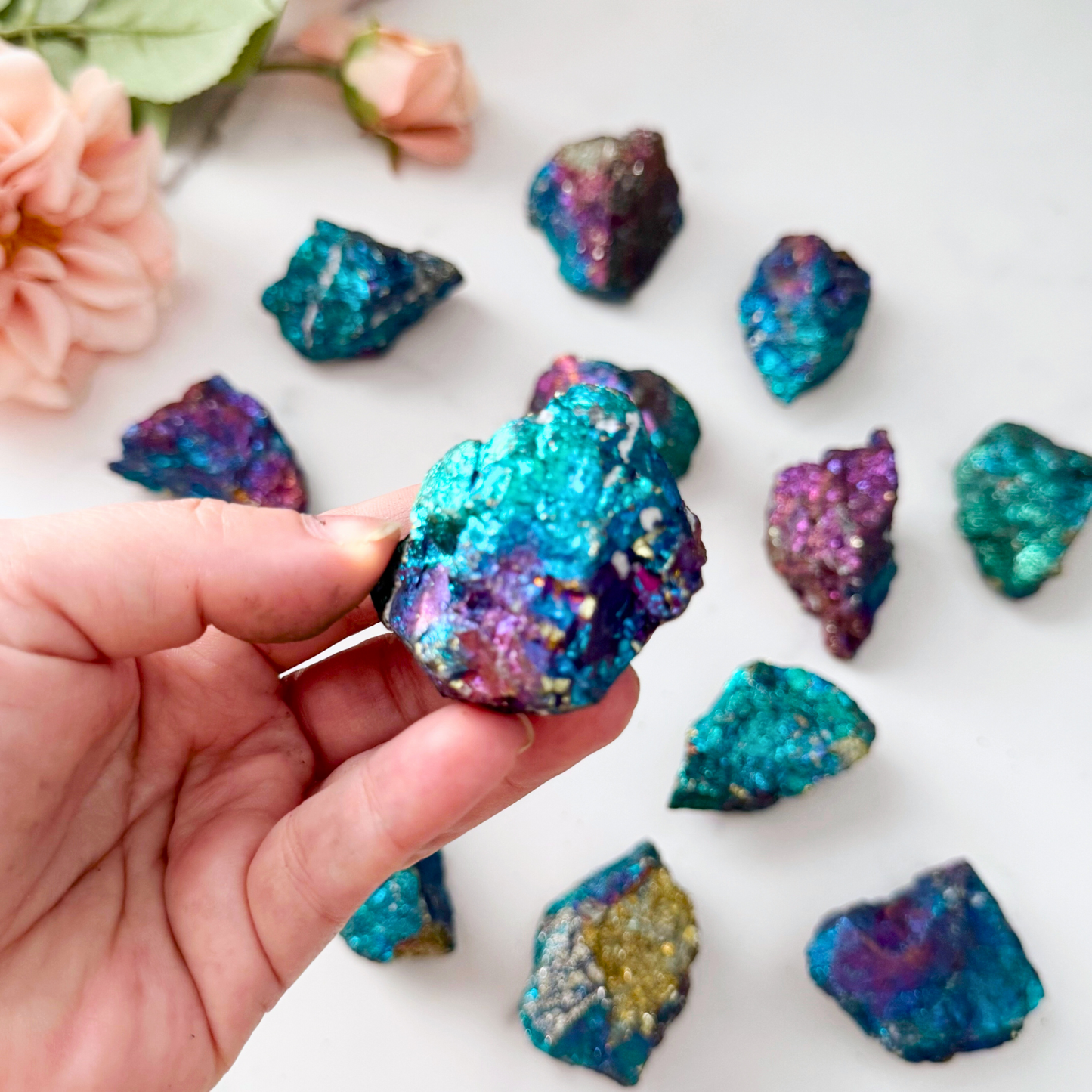 Raw Chalcopyrite Peacock Ore Stones