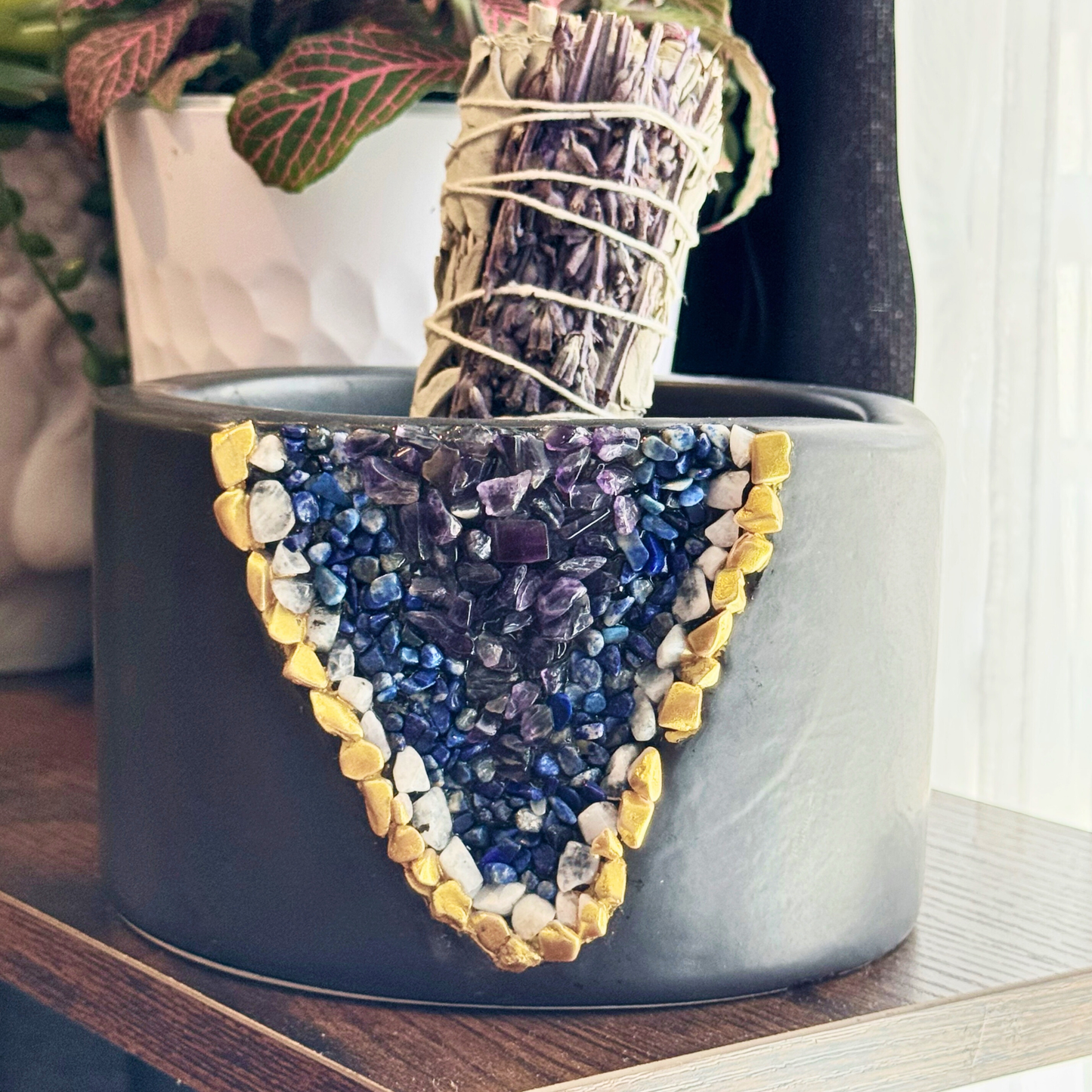 Ceramic Geode Black Smudge Bowl