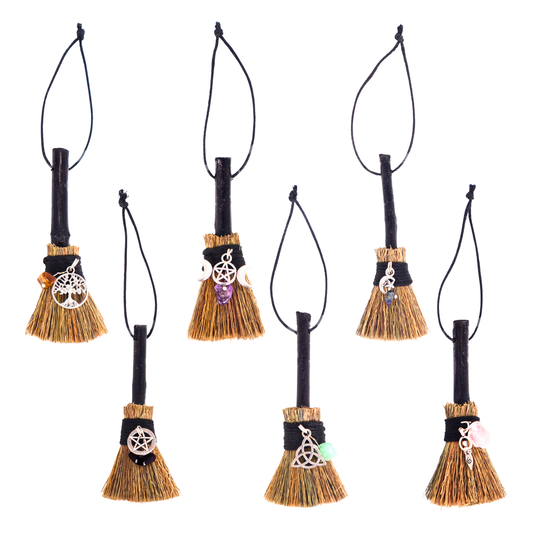 2.5” Mini Crystal Besom Charm Ritual Broom Talisman