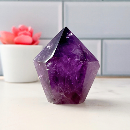 1.5-2.5" Amethyst Top Polished Point, Grade EX, Brazil