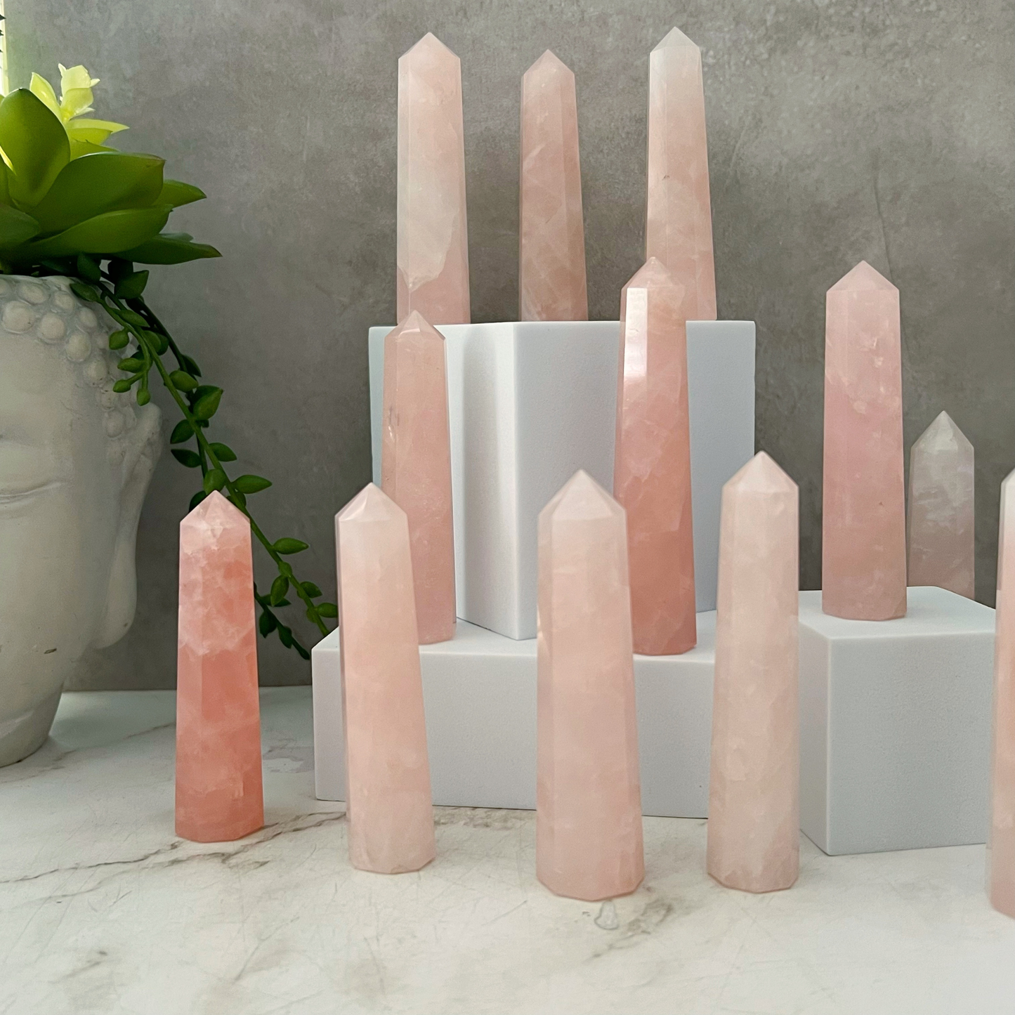 3-4" Rose Quartz Six Sided Standing Point