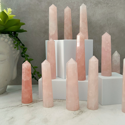 3-4" Rose Quartz Six Sided Standing Point