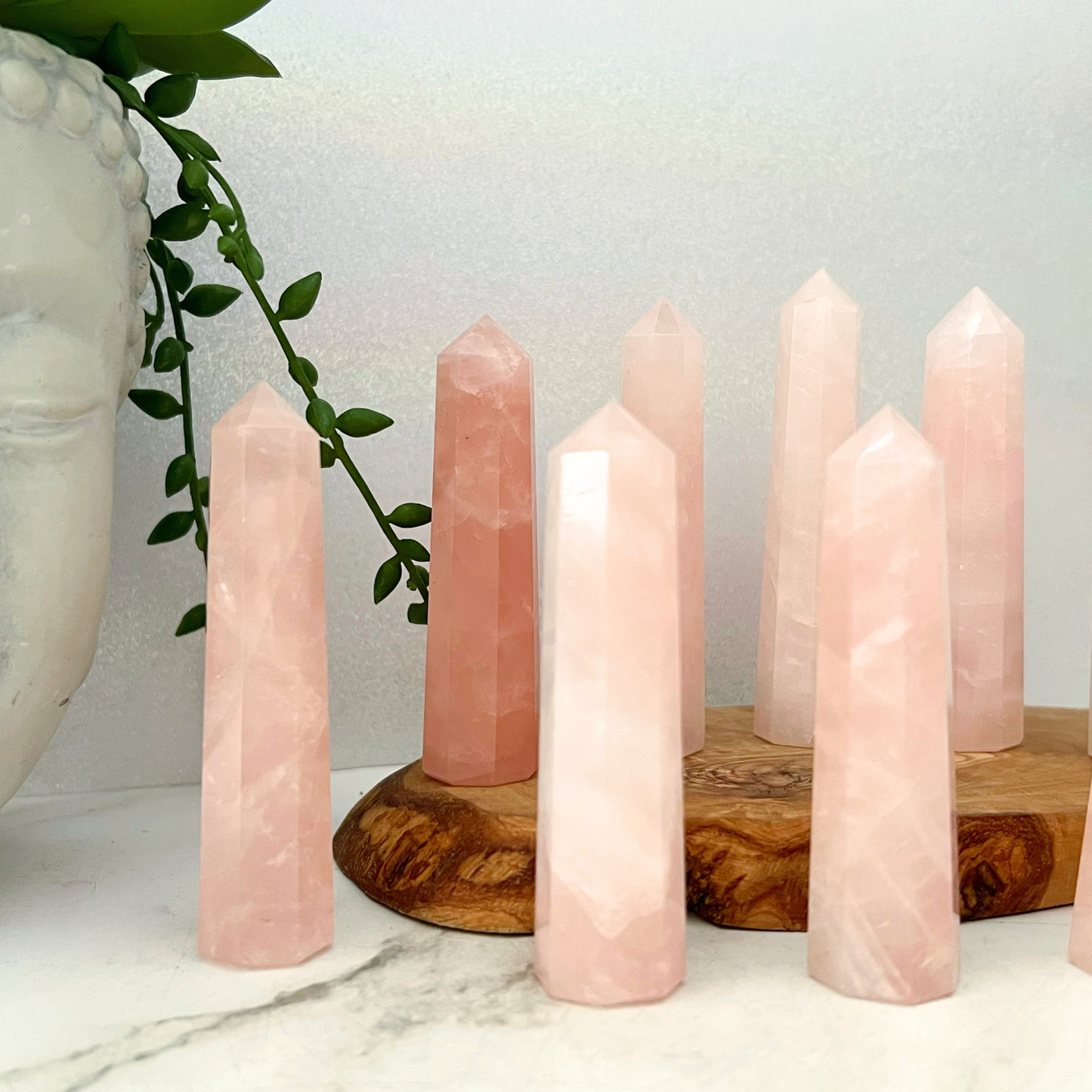 3-4" Rose Quartz Six Sided Standing Point