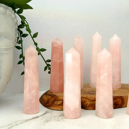 3-4" Rose Quartz Six Sided Standing Point