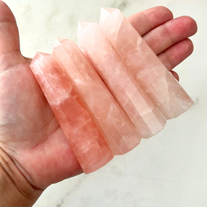 3-4" Rose Quartz Six Sided Standing Point