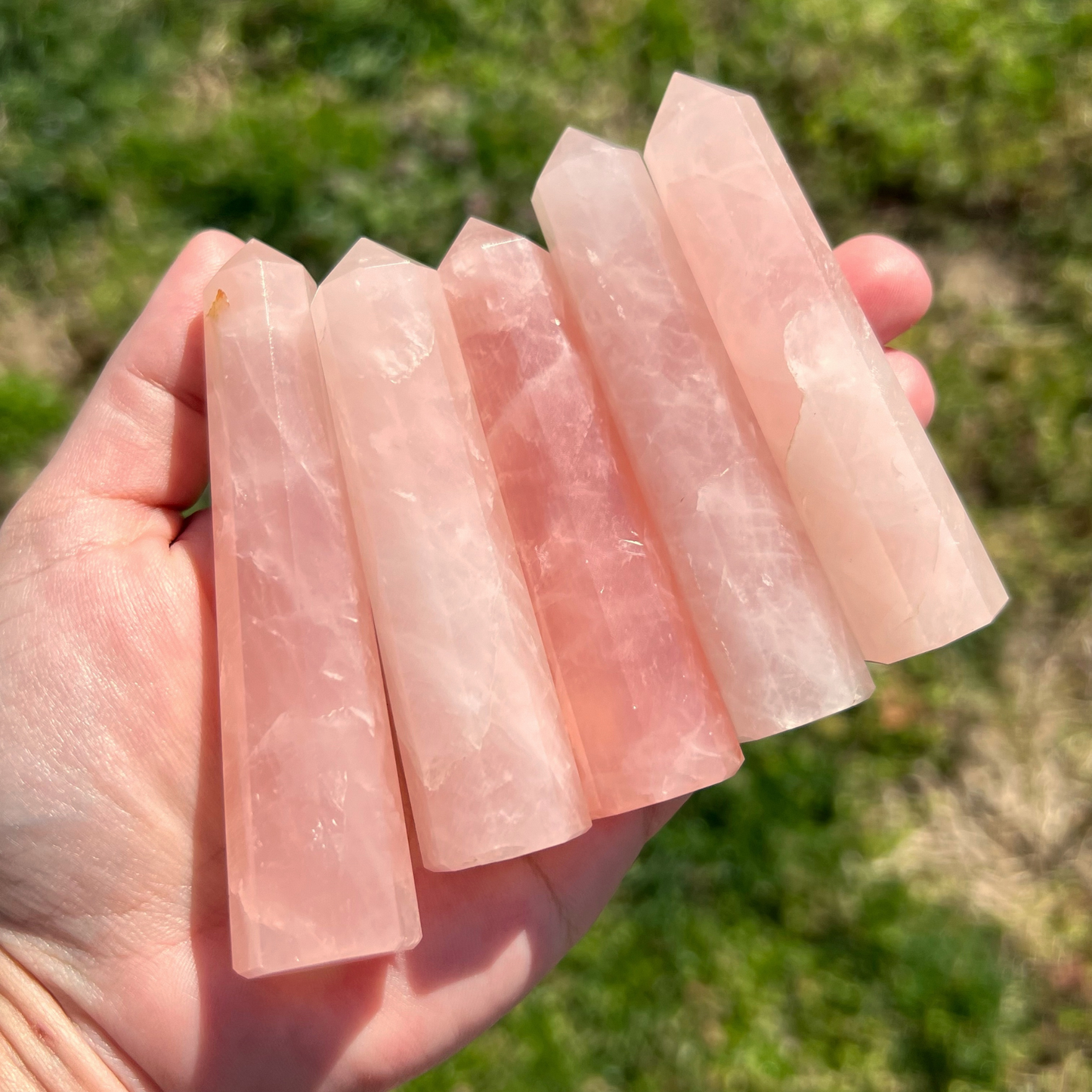 3-4" Rose Quartz Six Sided Standing Point
