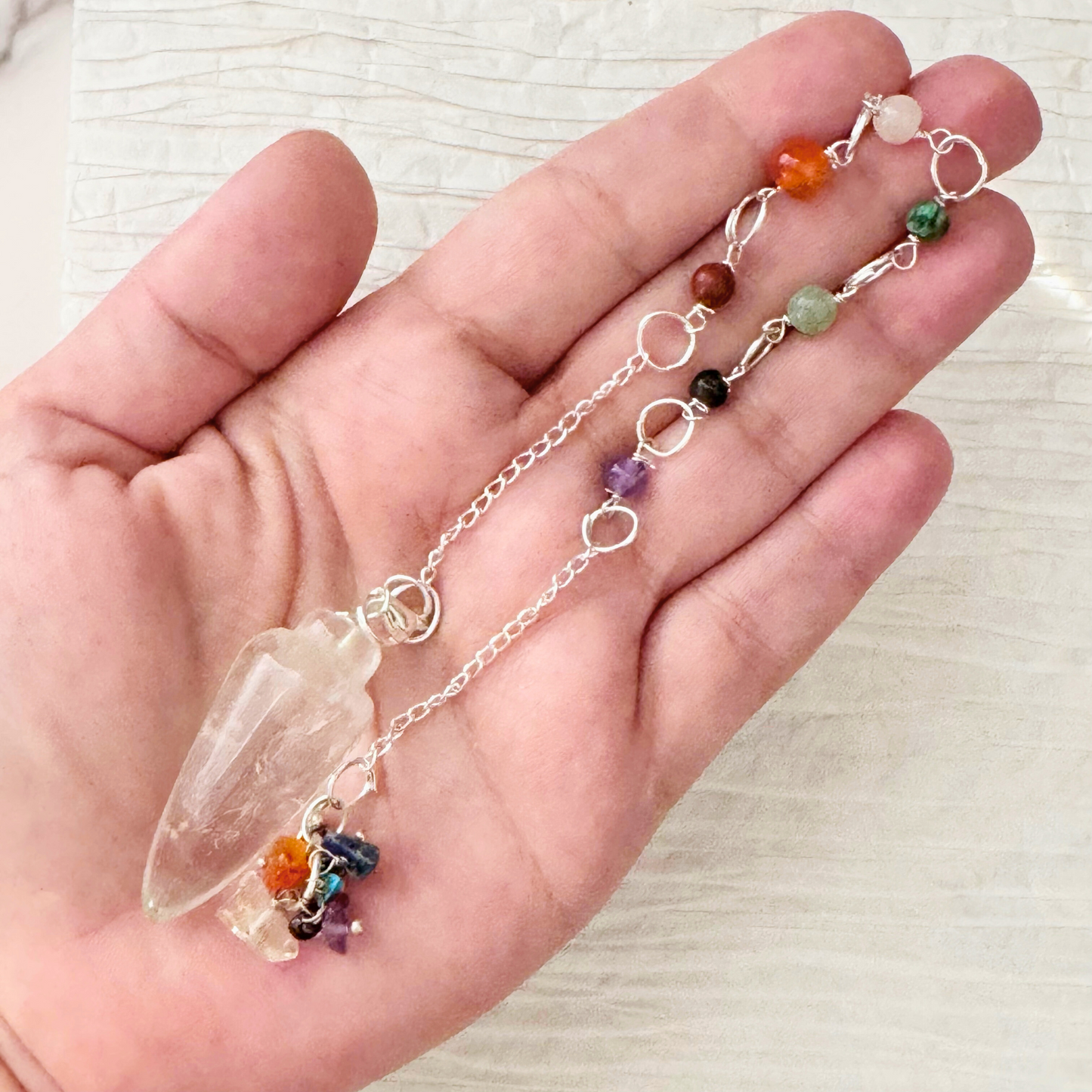 Crystal Quartz Teardrop Pendulum