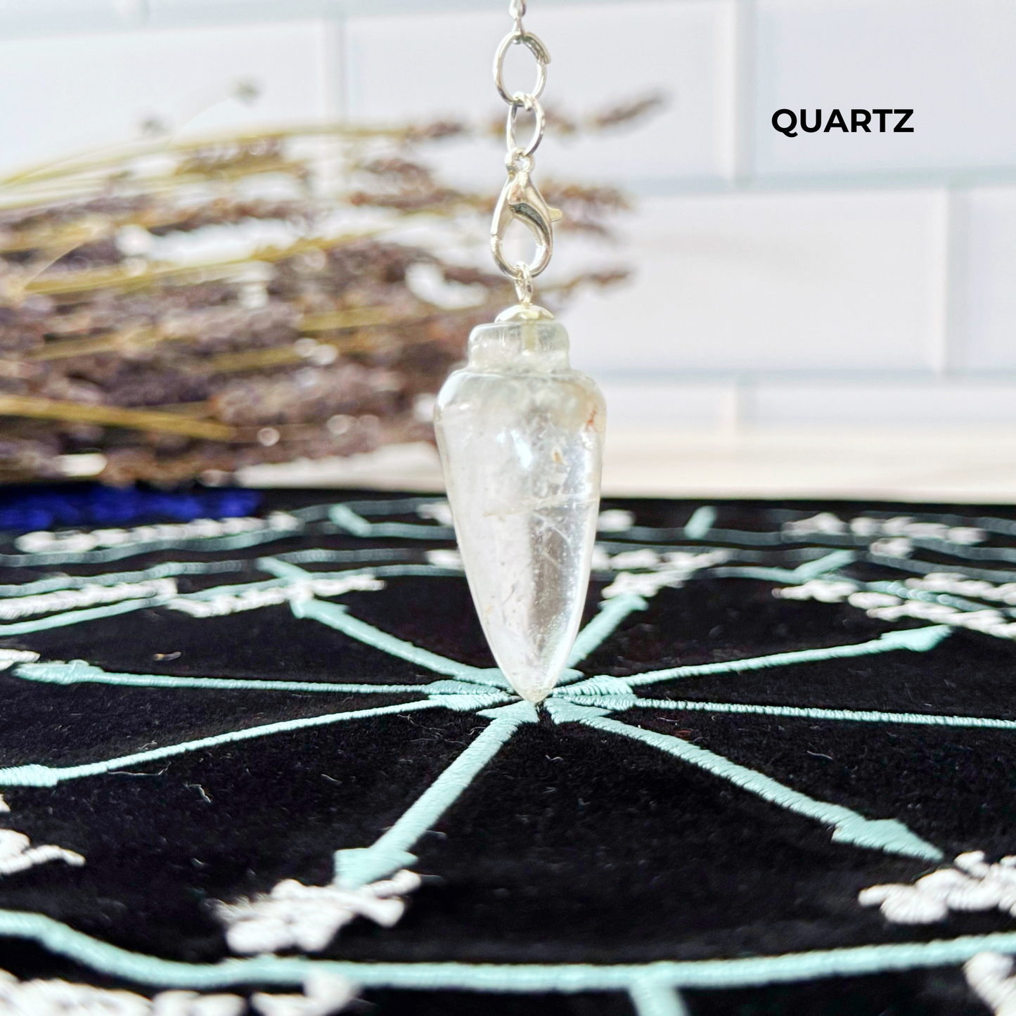 Crystal Quartz Teardrop Pendulum