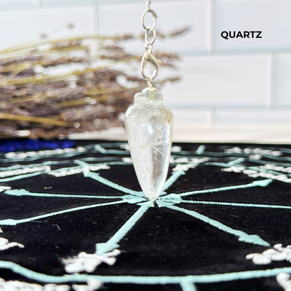 Crystal Quartz Teardrop Pendulum