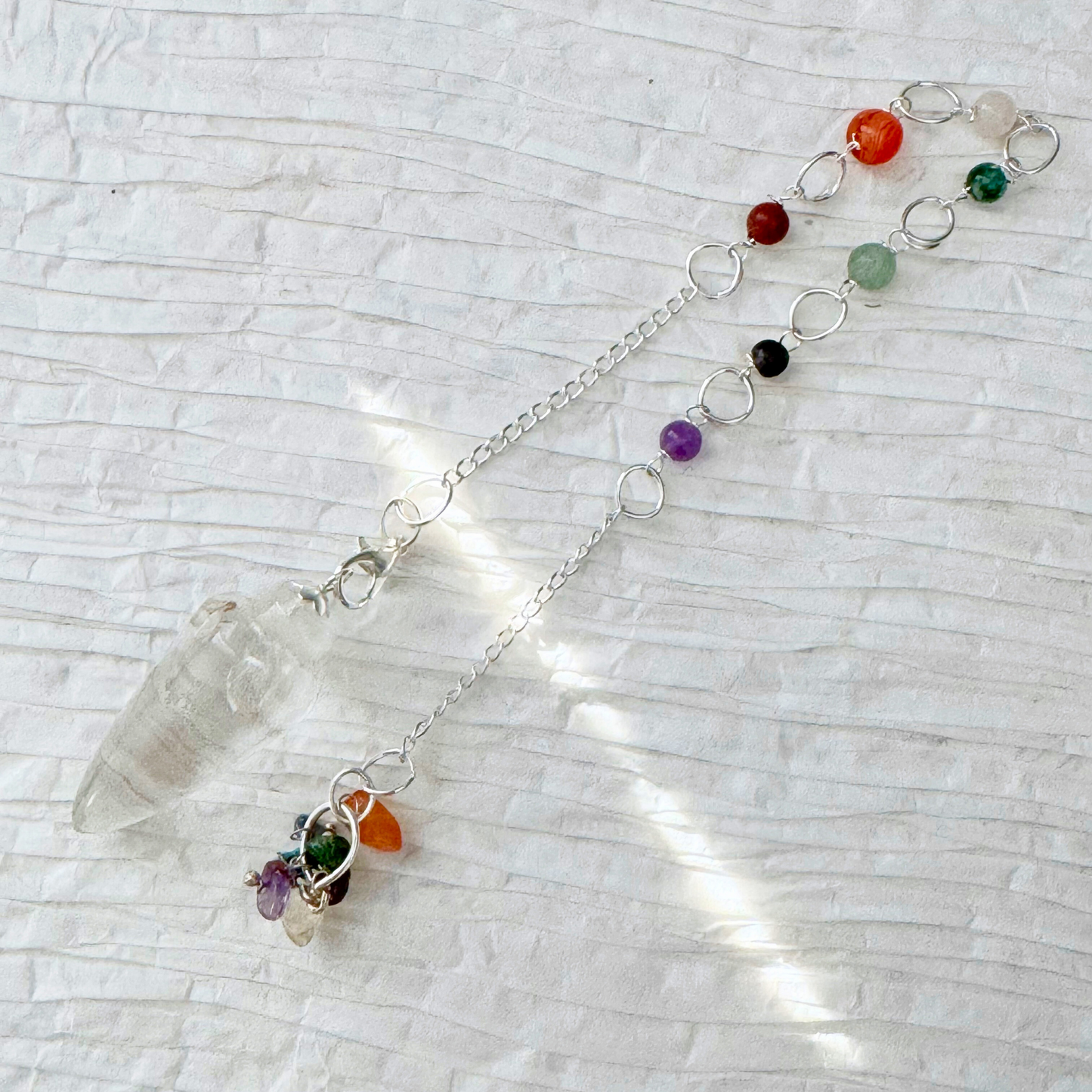 Crystal Quartz Teardrop Pendulum