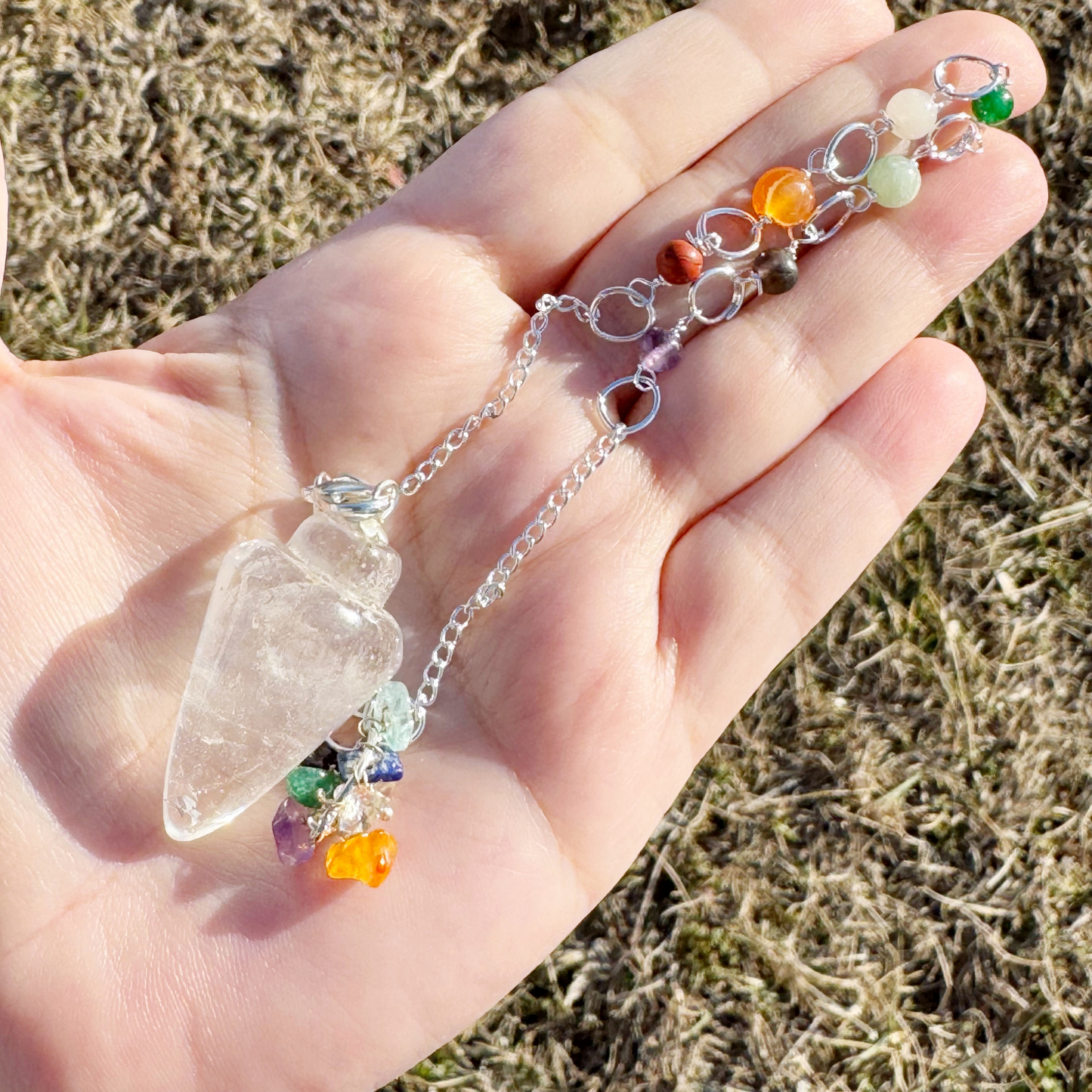 Crystal Quartz Teardrop Pendulum