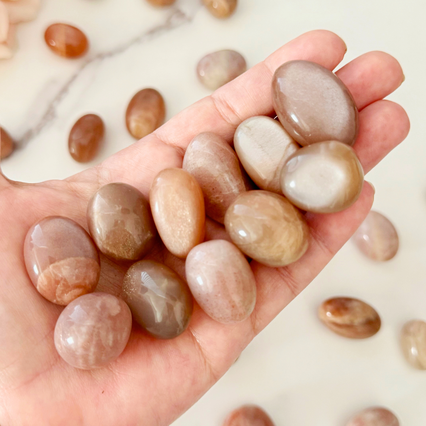 Peach Moonstone Tumbled Stones