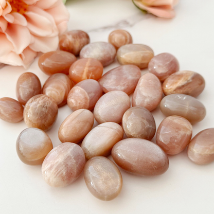 Peach Moonstone Tumbled Stones