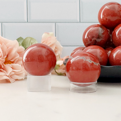 40mm Brecciated Red Jasper Sphere