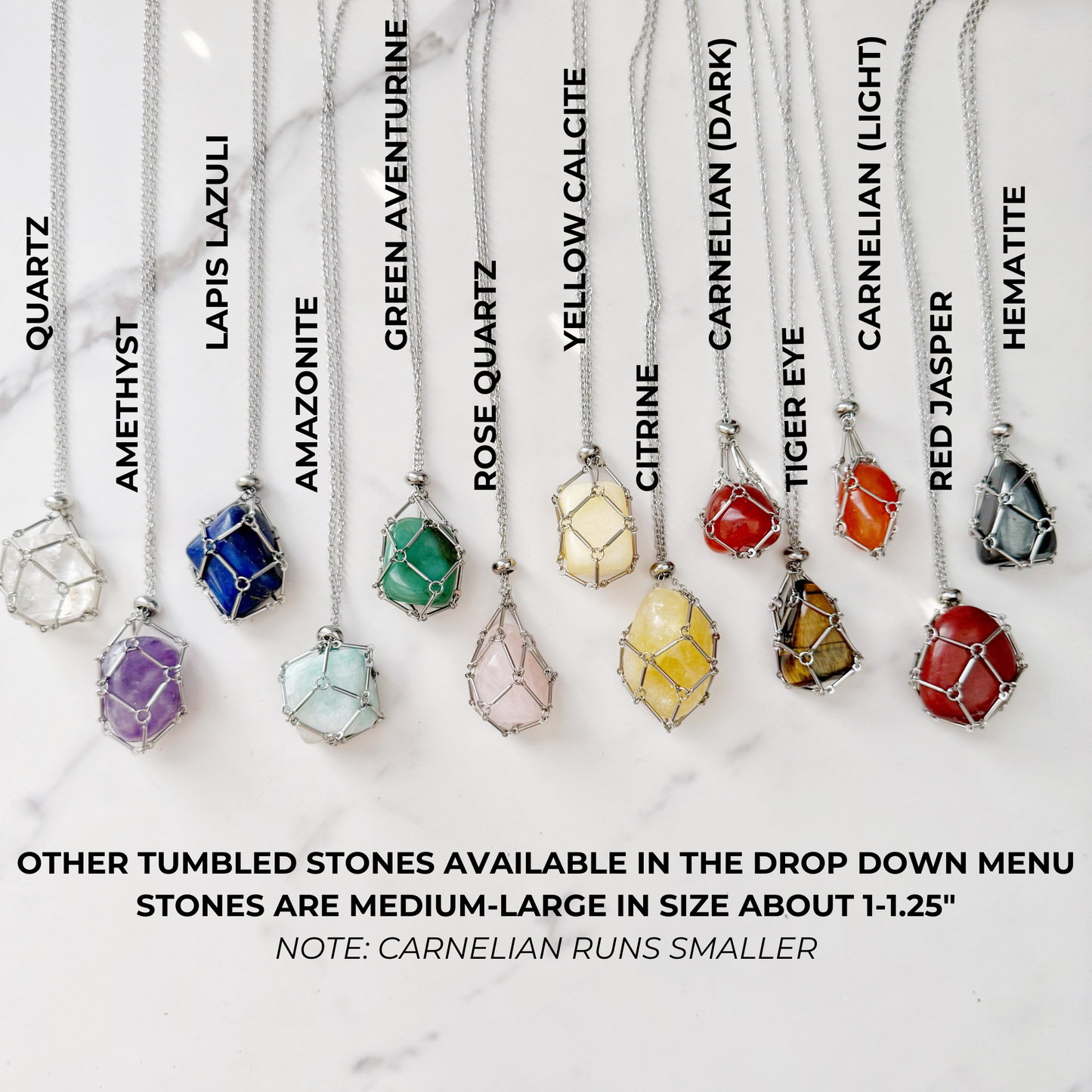 24" Stainless Steel Net Cage Necklace