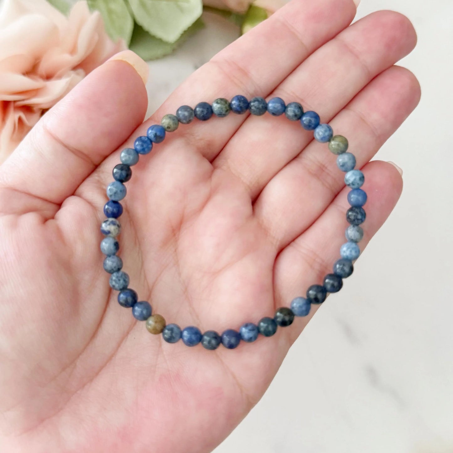 4mm Dumortierite Beaded Bracelet