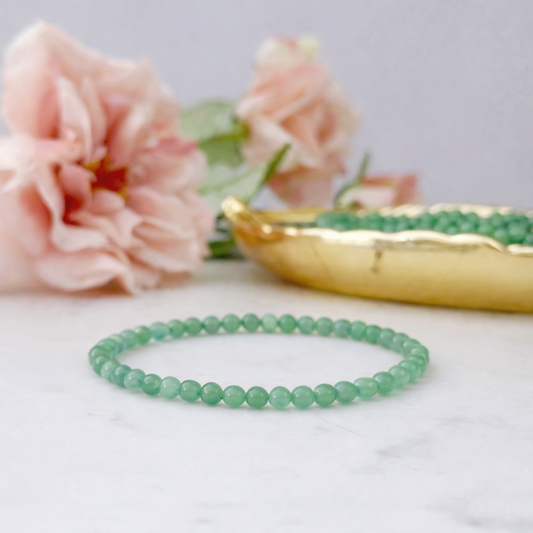 4mm Green Aventurine Beaded Bracelet