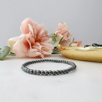 4mm Hematite Beaded Bracelet